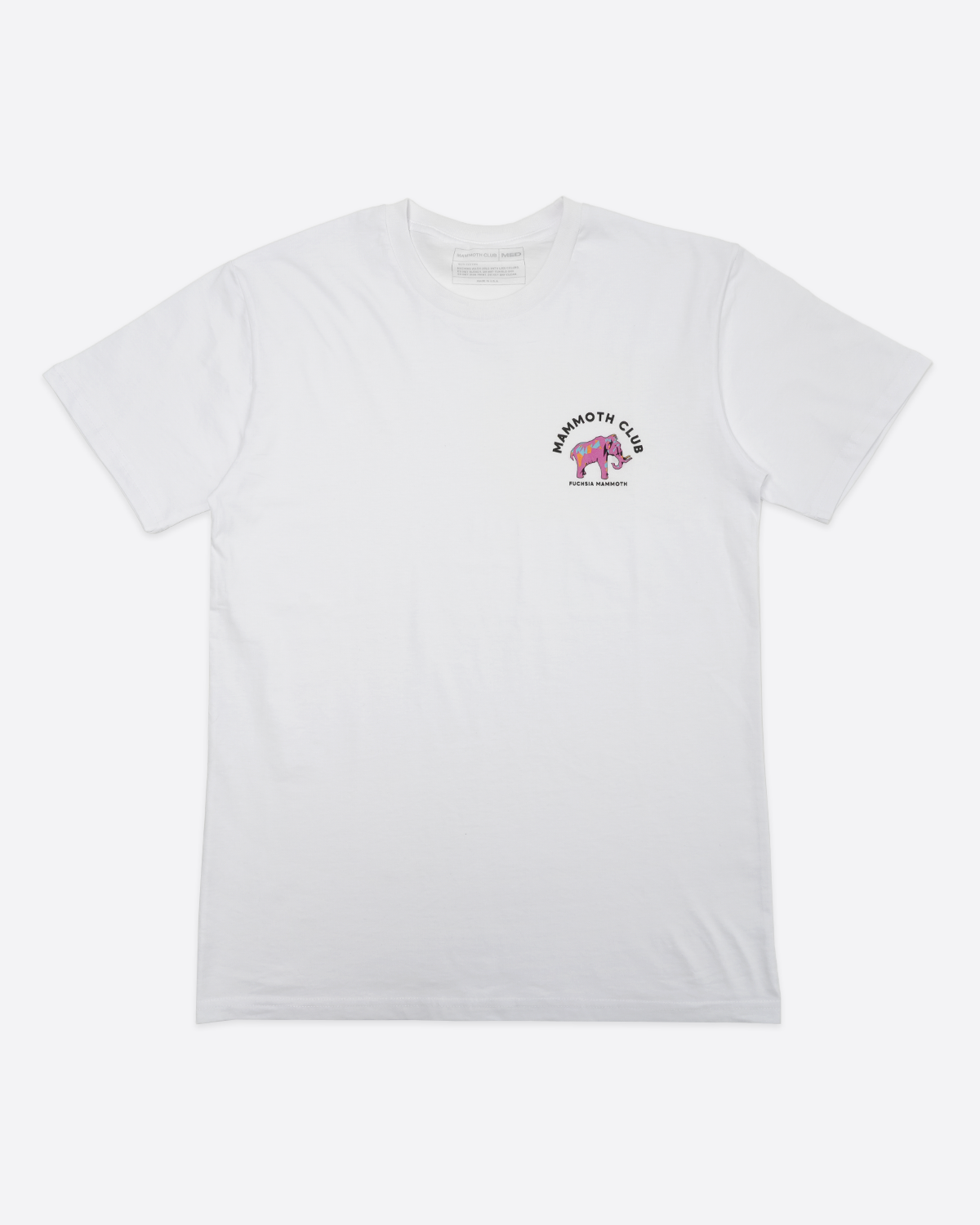 Fuchsia Mammoth Logo Tee - White